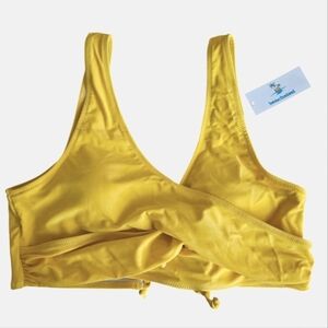 📌  2️⃣ for $20 📌   💛BNWT - Yellow Crisscross Bathing Suit Top - Sz XL 💛